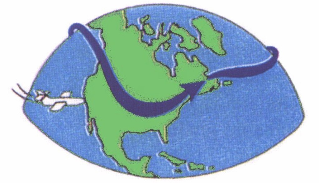 Jetströmmar löper runt Jorden från väster mor öster